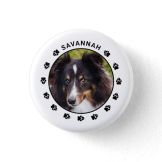 Custom Dog Photo Template With Paws &amp; Text Button