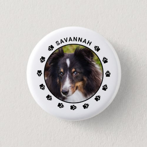 Custom Dog Photo Template With Paws  Text Button