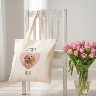 Custom Dog Photo Tote Bag for Mom   Personalized 