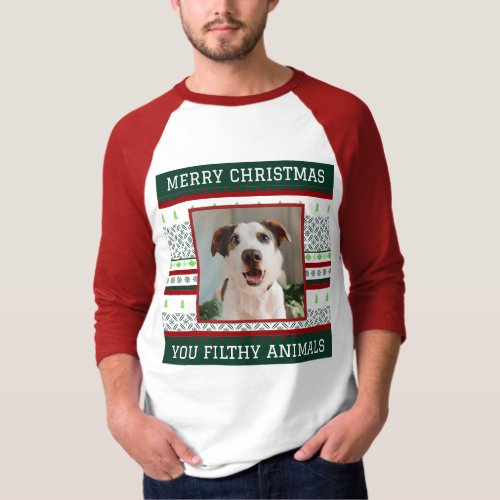 Custom Dog Photo Ugly Christmas Shirt Funny