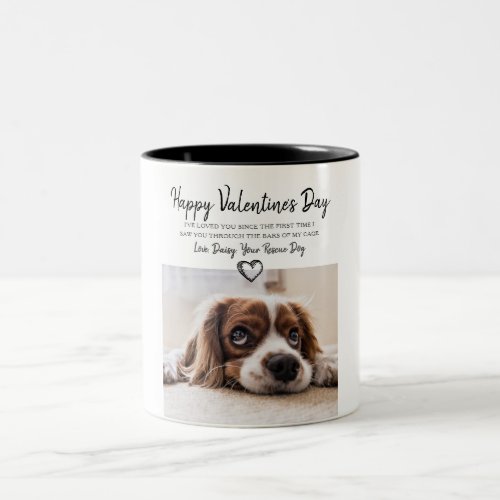 Custom Dog Photo Valentine Day Mug From Rescue Dog