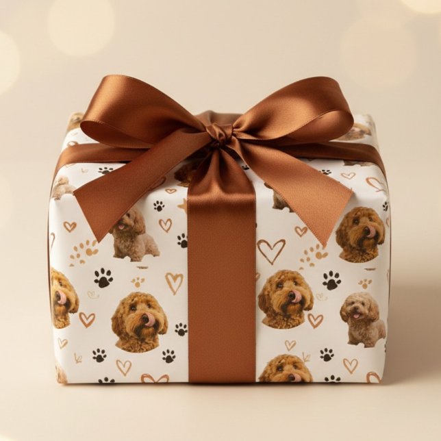 Custom Dog Photo  Valentine Pet Lover Wrapping Paper (Creator Uploaded)