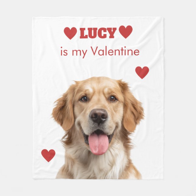 Custom Dog Photo Valentine's Day Blanket (Front)