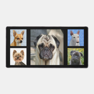 Custom Dog Photos on Black Desk Mat