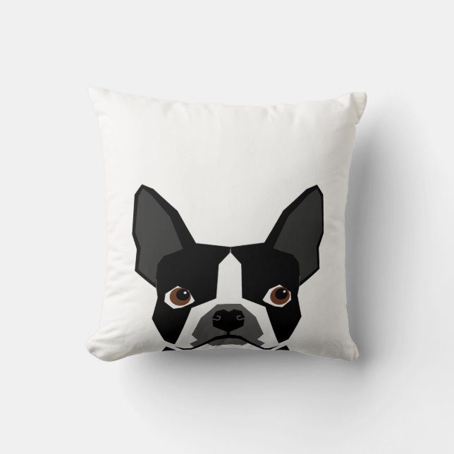 Custom Dog Pillow Boston Terrier Customizable Pet (Front)
