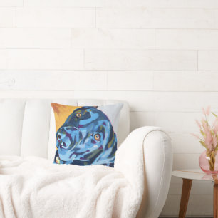 Custom Dog Portrait - Forever Loved Pet Gift Throw Pillow