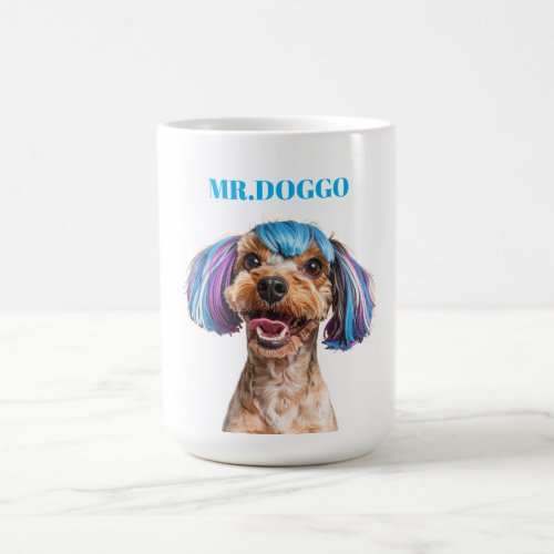 Custom Dog Portrait – Personalized Pet Name Design Coffee Mug
