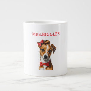 Custom Dog Portrait – Personalized Pet Name Design Giant Coffee Mug