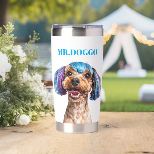Custom Dog Portrait – Personalized Pet Name Design Insulated Tumbler