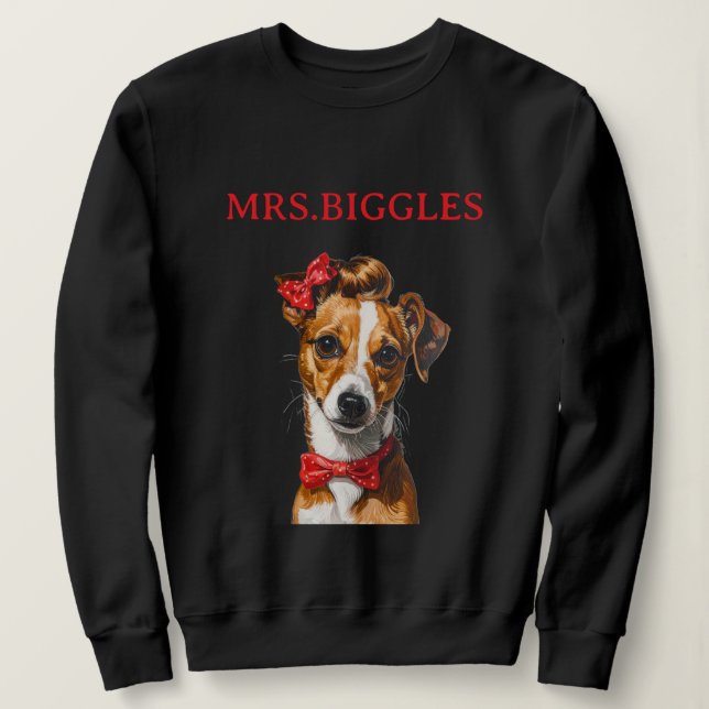 Custom Dog Portrait – Personalized Pet Name Design Sweatshirt (Design Front)