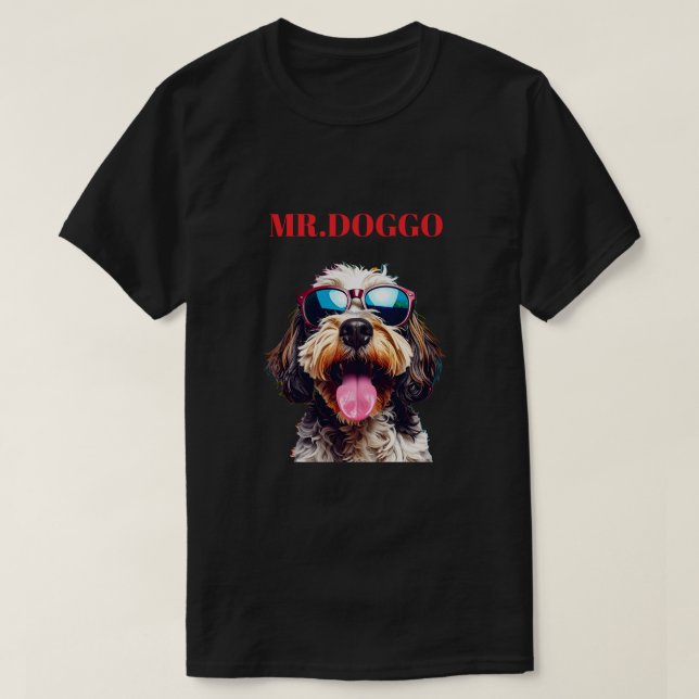 Custom Dog Portrait – Personalized Pet Name Design T-Shirt (Design Front)