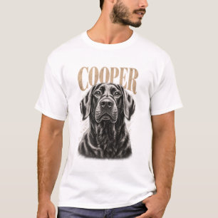 Custom Dog Portrait Vintage Engraving Style T-Shirt
