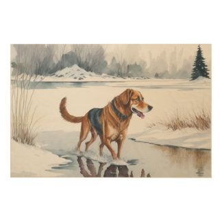 Custom Dog Portrait Watercolor Pet Portrait Wood Wall Art