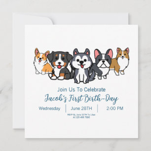Custom-Dog Puppy Birthday Party Paw-ty Invitation