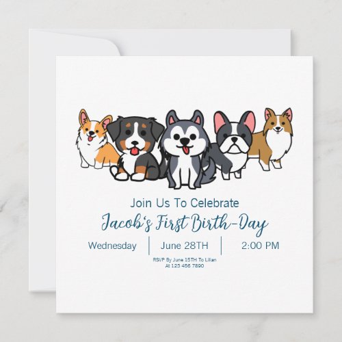 Custom_Dog Puppy Birthday Party Paw_ty Invitation