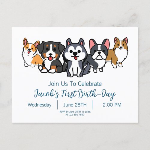 Custom_Dog Puppy Birthday Party Paw_ty Invitation
