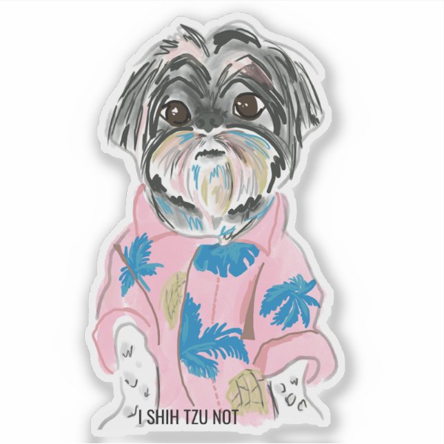 CUSTOM DOG SHIHTZU ADD YOUR OWN STICKER (Front)