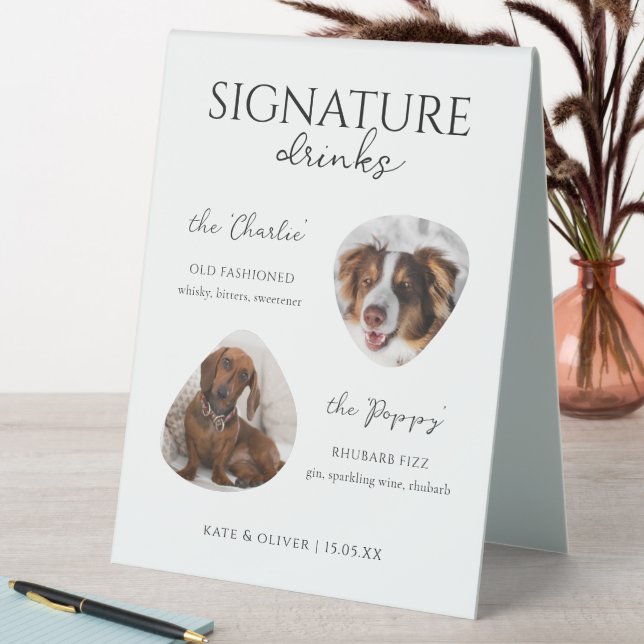 Custom Dog Signature Cocktail Drinks Bar Sign (In SItu (Table))