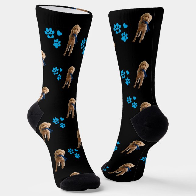 Custom dog Socks — Personalized Pet Photo Gift (Angled)