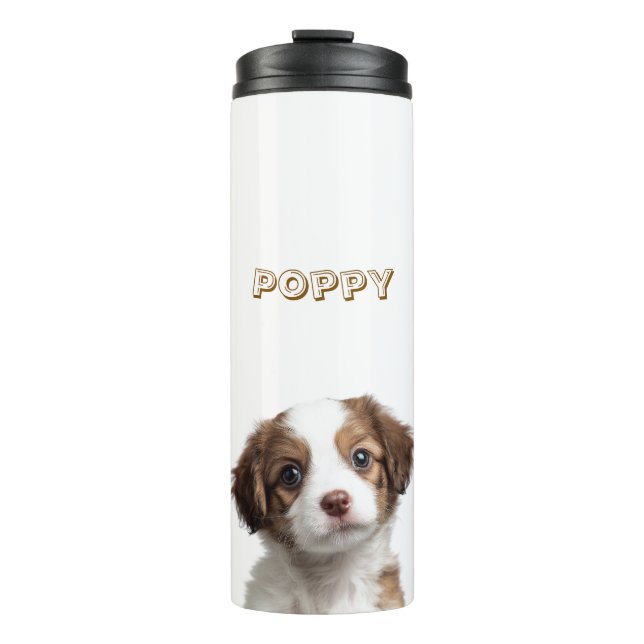 Custom Dog Thermal Tumbler - Personalized Name (Front)