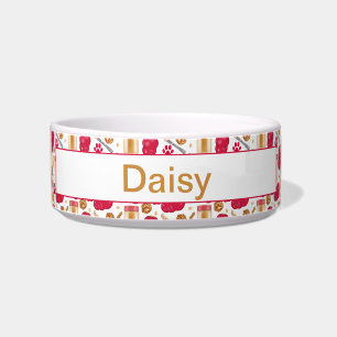 Custom Dog Toys with Peanut Butter White Pet Bowl
