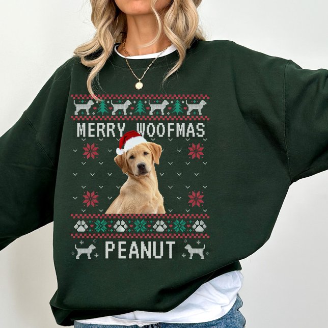 Custom Dog Ugly Christmas Sweatshirt with Photo (Creator Uploaded)