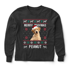 Custom Dog Ugly Christmas Sweatshirt with Photo Tri-Blend Shirts