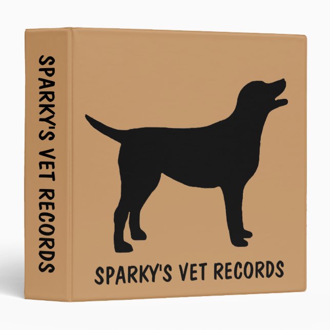 Custom Dog Vet Records Binder (Front/Spine)