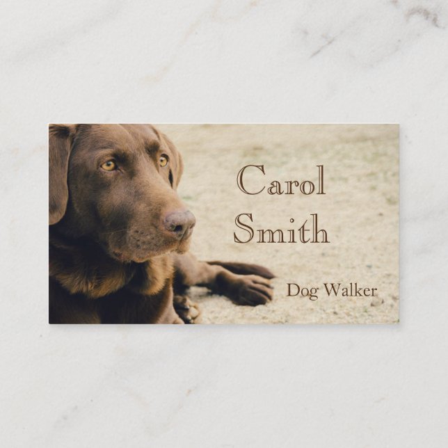 Custom Dog Walker, Pet Sitting Business Service Bu Business Card (Back)