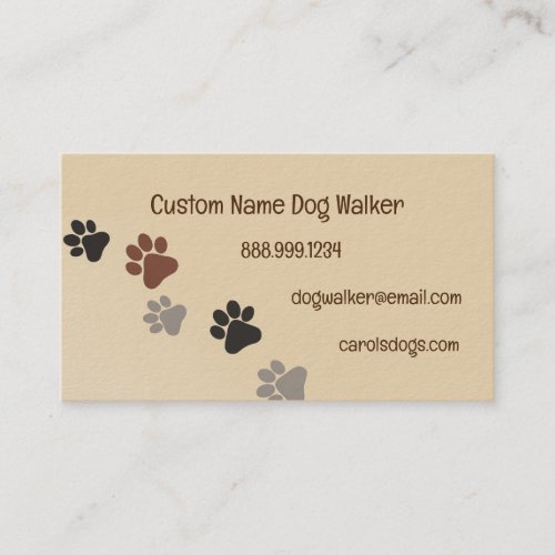 Custom Dog Walker Pet Sitting Business Service Business Card