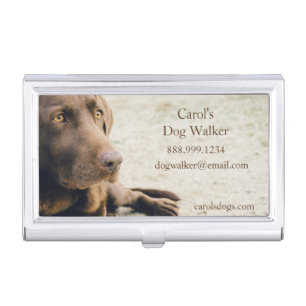 Custom Dog Walker, Pet Sitting Business Service Business Card Case