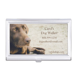 Custom Dog Walker, Pet Sitting Business Service   Business Card Case