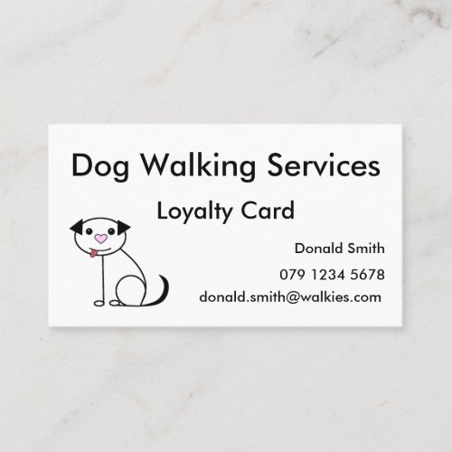 Custom Dog Walking Loyalty Rewards Punch Card