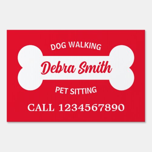 Custom dog walking pet setting business yard sign