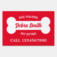 Custom dog walking pet sitting business yard sign