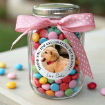 Custom Dog Wedding Favor Dog of Honor Pet Photo Classic Round Sticker<br><div class="desc">Elegant pet photo wedding favors add your favorite pet picture and message</div>