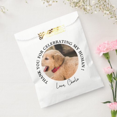 Custom Dog Wedding Favor Dog of Honor Pet Photo Favor Bag