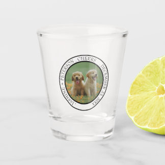 Custom Dog Wedding Favor Dog of Honor Photo cheers Shot Glass