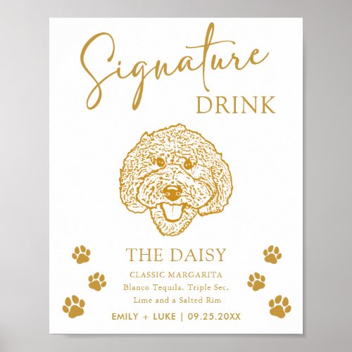 Custom Dog Wedding Signature Drink Sign