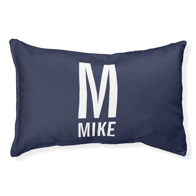 Custom Dog's Name with Monogram Pet Bed (Front)