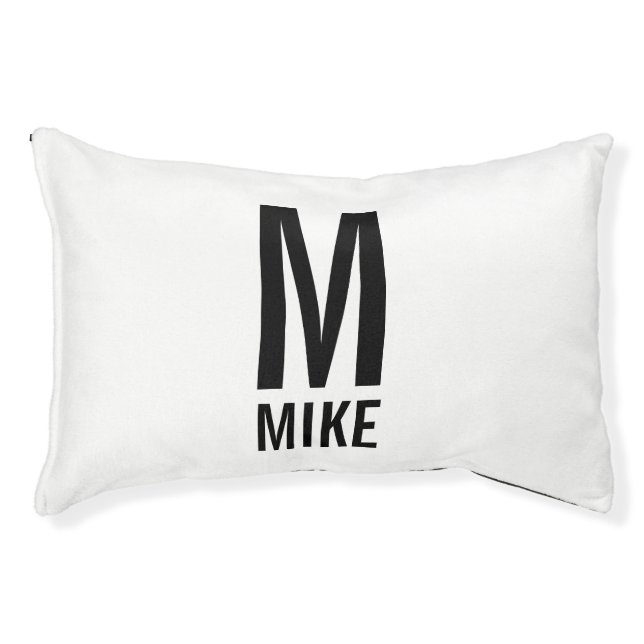 Custom Dog's Name with Monogram Pet Bed (Front)