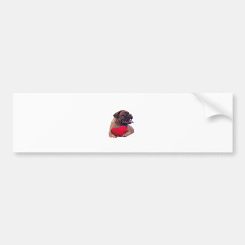 Custom Dogue de Bordeaux Red Heart Bumper Sticker