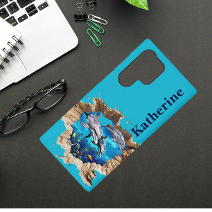 Custom Dolphin Design - Gift for Kids and Adults Samsung Galaxy S22 Ultra Case