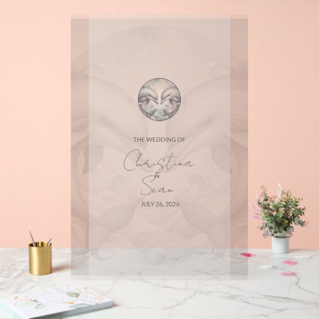 Custom Dolphin Theme Wedding Sign   (Wedding)