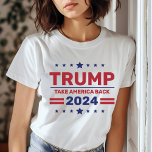Custom Donald Trump 2024 Take America Back T-Shirt<br><div class="desc">Show your support with a Custom Donald Trump 2024 Take America Back T-Shirt. Featuring the bold "Take America Back" slogan and vibrant, patriotic colors, this shirt is perfect for demonstrating your commitment to the 2024 campaign. Made from high-quality, comfortable fabric, it’s designed for a great fit and durability, ideal for...</div>