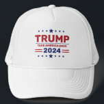 Custom Donald Trump 2024 Take America Back Trucker Hat<br><div class="desc">Make a statement with a Custom Donald Trump 2024 Take America Back Trucker Hat. This hat features the bold "Take America Back" slogan in patriotic colors, perfect for showcasing your support for the 2024 campaign. Designed with a comfortable mesh back and adjustable snap closure, this trucker hat offers a great...</div>