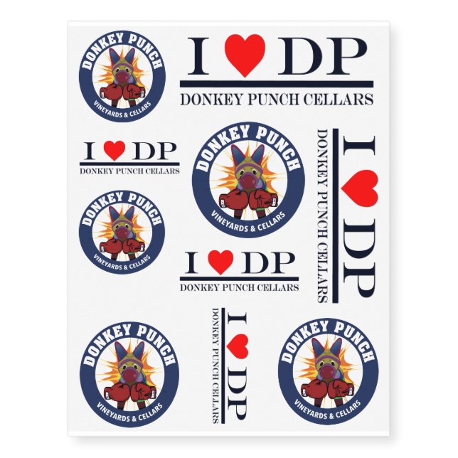 Custom Donkey Punch Tattoo Sheet (Front)