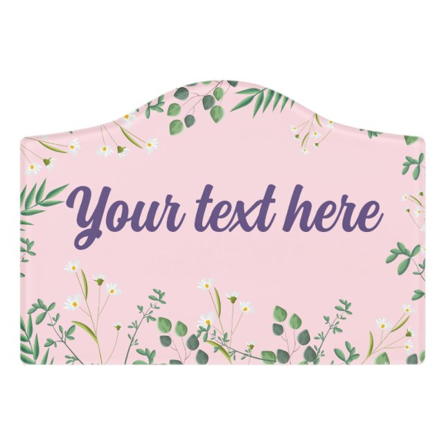 Custom Door Sign with Name & Image (Small Crest Front)