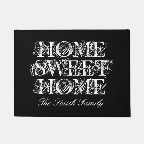 Custom doormat with family name Home Sweet Home