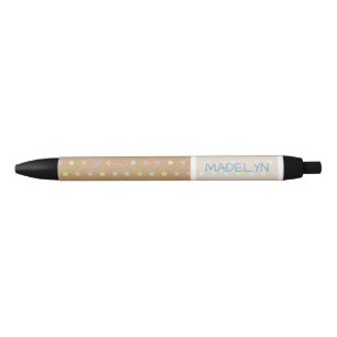 Custom Dots Faux Rustic Brown Kraft Paper Texture Pen